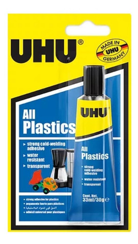 Pomo Pegamento Universal Uhu All Plastics  P/pegar Plástico