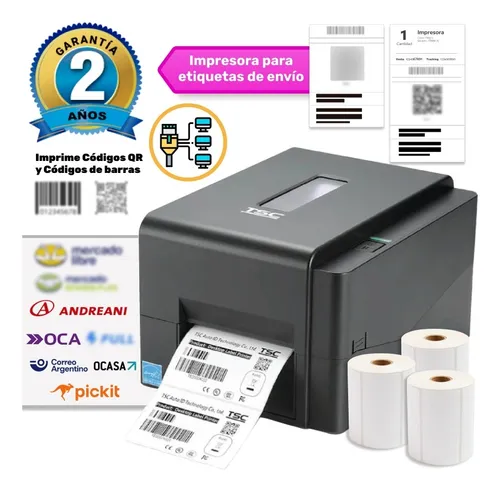 Impresora De Etiquetas Autoadhesivas Tsc Te210 + 4 Rollos