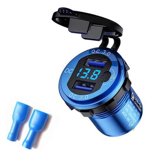 Car Usb Charger Blue Shell Blue Light With Terminal