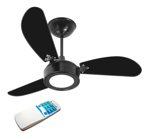 Ventilador Teto 3 Pas Pretas Controle Remoto Autentic