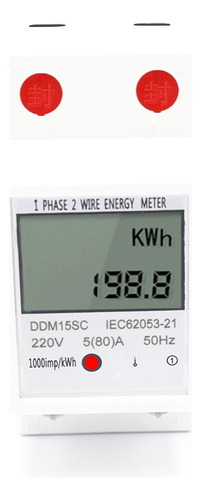 Medidor De Energía Monofásico Digital Lcd Kwh, Corriente De