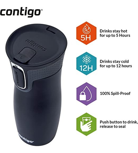 Vaso Contigo West Loop 2.0 16oz Spill-proof / Antiderrame