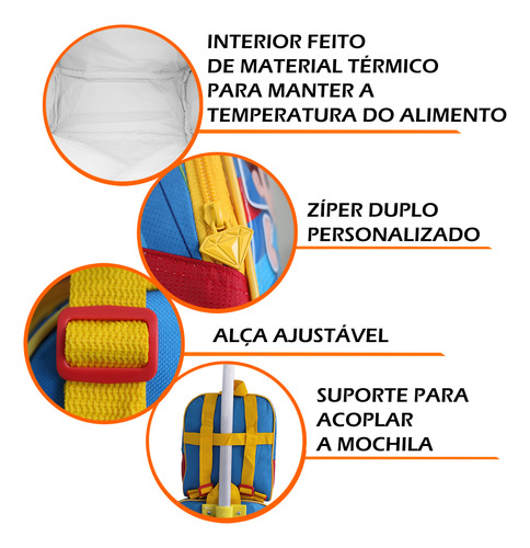 Kit Mochila Rodinhas Os Aventureiros Com Lancheira Infantil