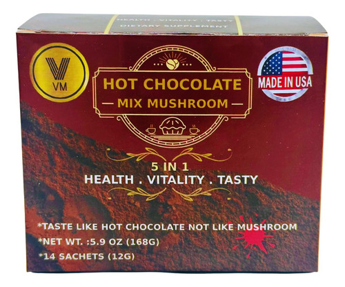 Vm Hongos De Mezcla De Chocolate Caliente. Reishi Con Cacao 