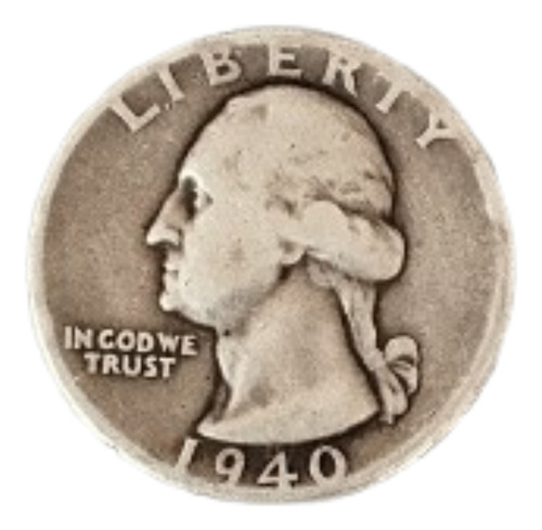Quarter Dollar Estados Unidos 1940 Plata 0.900 Lote13 (Usado)