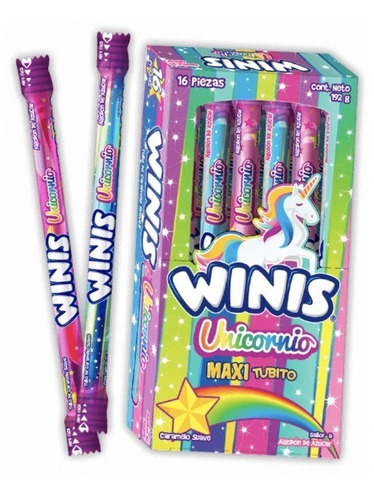 Winis Tubito Unicornio 16pz