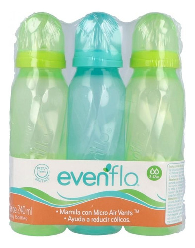 Biberón Evenflo Classic 3 Biberones Con 240 Ml Según Presentación