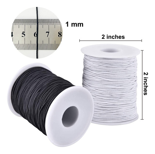 Cuerda Elástica Para Pulseras, 2 Rollos De 1 Mm