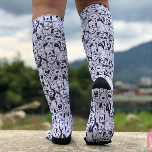 Imagen 2 de 4 de Medias De Compresion Media Estampadas Perros Dog 15-20mmh