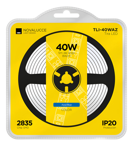 Tira Led Tli-40waz Novalucce 5 Mts Ip20 2835 Azul 40w