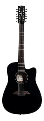 Guitarra Electroacústica Dreadnought Ad60-12cebk Alvarez. Color Negro Orientación de la mano Diestro