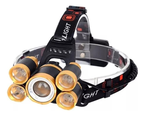 Luz Linterna Bici Minera Recargable 5 Leds Cob Cabeza Vincha