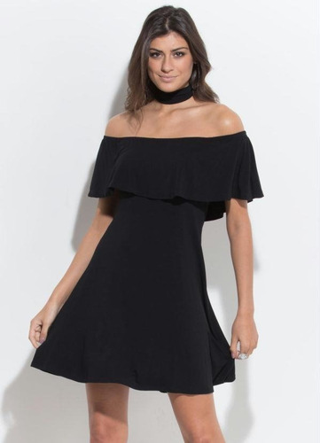 Vestido Curto Quintess Preto Tamanho P