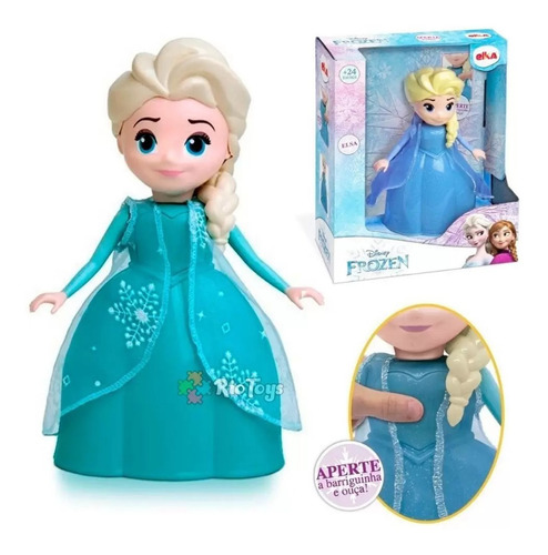 Boneca Elsa Frozen Com Som E Articuação 24cm Elka Disney 947