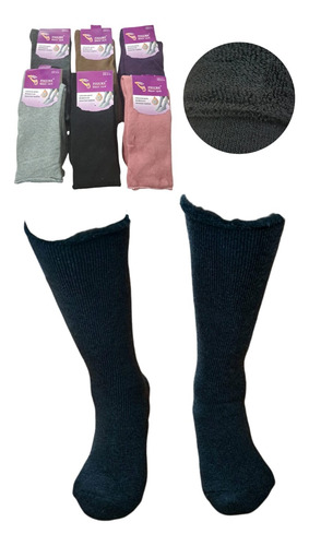 6 Calcetas Algodón Diabético Circulacion Mujer Invierno