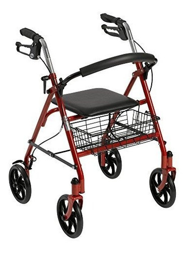 Drive Medical Four Wheel Rollator Con Respaldo Plegable