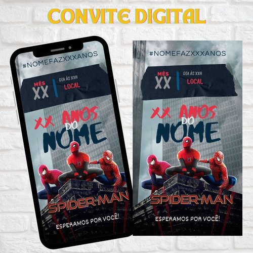 Convite Digital- Homem Aranha