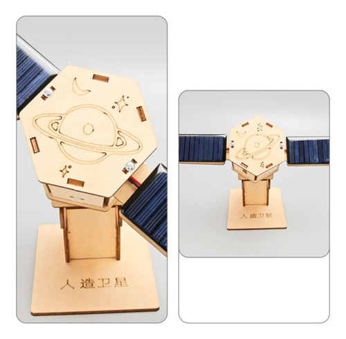 Kit Didáctico Solar Satélite Giratorio Madera Para Armar