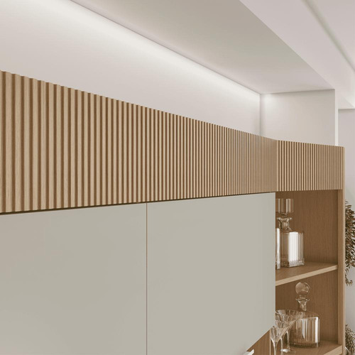 Cozinha Completa 100% Mdf 6 Portas E 3 Gavetas Realeza 220cm Cor Carval/offwhite