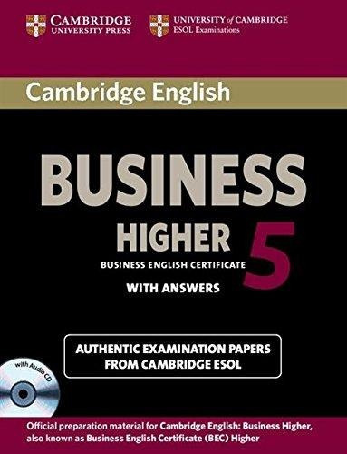 Cambridge English Business 5 Higher Self-study Pack (student, De Cambridge Esol. Editorial Cambridge, Tapa Blanda En Inglés