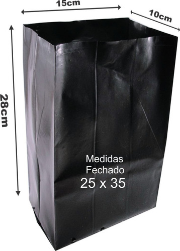 Saco Plástico Para Mudas De Plantas 25x35 Cm 68 Sacos 01kg