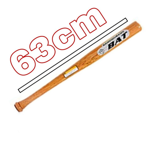 Imagen 2 de 5 de Bate Palo Baseball Madera Beisbol 63c Macizo Defensa Deporte