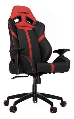 Silla de escritorio Vertagear SL5000 VG-SL5000 gamer ergonómica  negra y roja con tapizado de cuero sintético