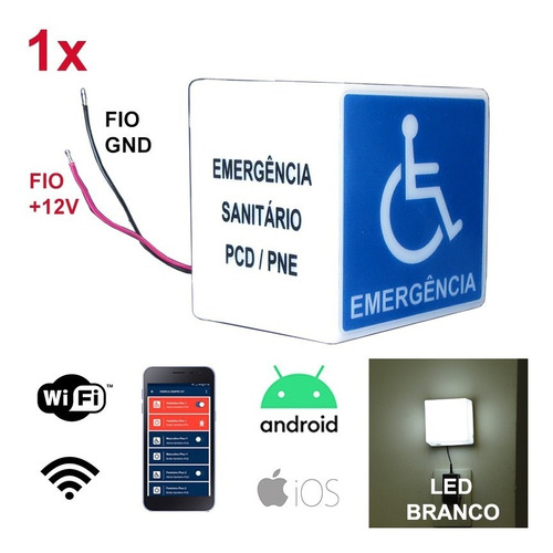 Sinalizador Audiovisual Wifi Sanitário Acessível Alerta App