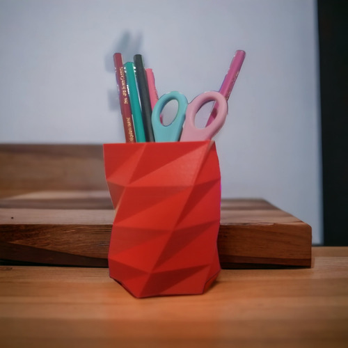 2 Porta Lápices/plumas Low Poly Espiral Impresos En 3d