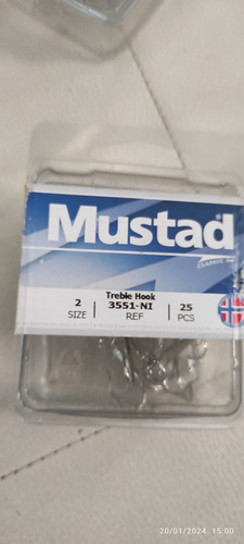 Anzuelo Tripocheta Mustad Número 1 Y 2 Niquel 3551