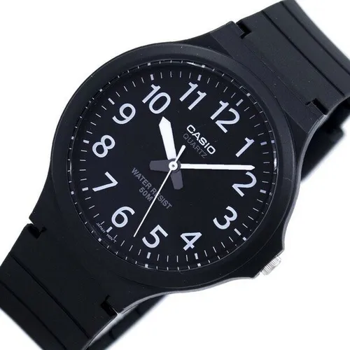 Reloj pulsera Casio Youth MW 240 de cuerpo color negro, analógico, para  hombre, fondo negro, con correa de resina color negro, agujas color blanco  y negro, dial blanco, minutero/segundero blanco, bisel color