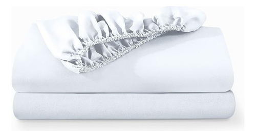 Sabanas Bajera Ajustable Blanca 2 Plazas Elasticada Hilo Ropa De Cama Aura Zeus