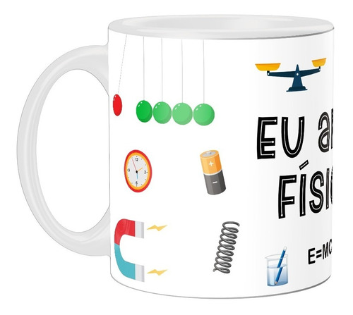 Caneca Personalizada Eu Amo Física - Giftme - Cerâmica 325ml