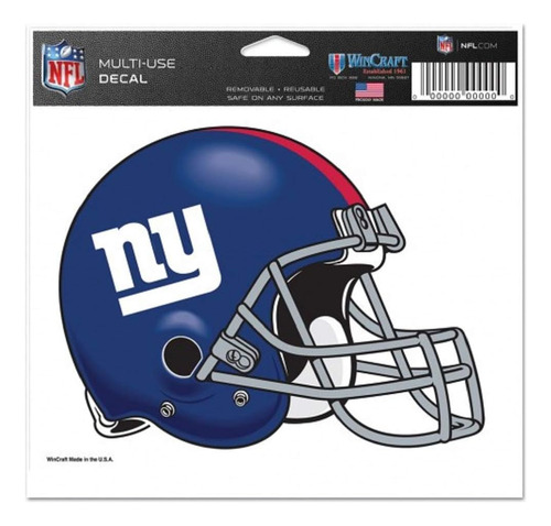 Calcomanía Del Casco Del Equipo New York Giants De Nfl...