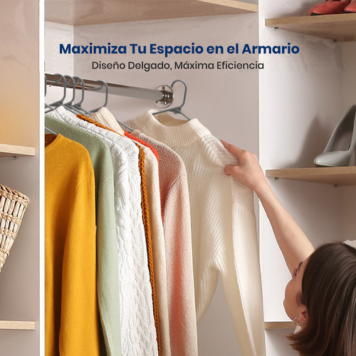 100 Ganchos De Plastico Premium SereneLife SLHPL100 Para Ropa Adulto Color Gris Oscuro