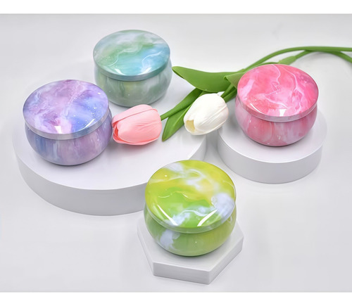 Frascos De Vela Redondos De 8 Unidades Com Tampas, Potes Mul