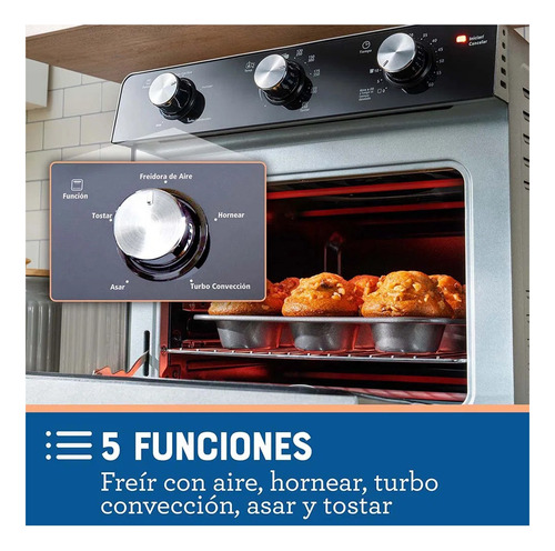 Horno Con Freidora De Aire Oster Tssttvmaf1ns 5funciones 22l