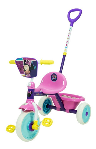 Triciclo Infantil Disney Con Manija De Empuje Direccional