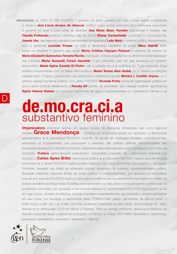 Democracia - Substantivo Feminino, de MENDONÇA, Grace. Editora Forense Ltda., capa mole em português, 2021