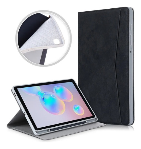 Funda Smart Cover Para Tablet Samsung S6 Lite Sm P610 P615 Color Negro