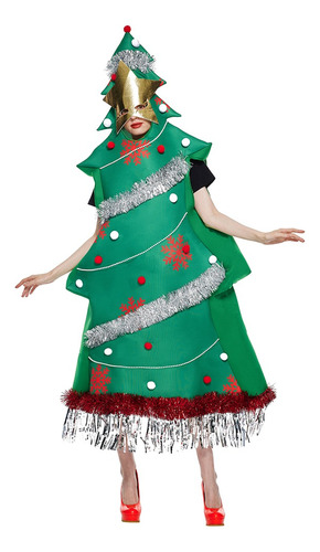 Disfraz De Árbol De Navidad Para Adulto, Traje De Fiesta De Navidad Divertido Para Mujer