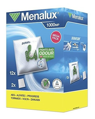 Menalux 1000 Mp 12 X Bolsas Para Aspiradora Con 2 Microfiltr