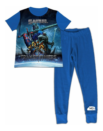 Pijama Niño Manga Corta Transformers Algodon