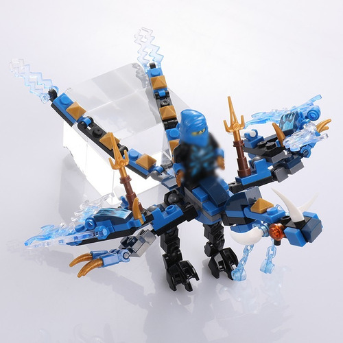 Imagen 3 de 6 de Figura Ninjago Dragón Azul Rojo Verde Blanco Armable