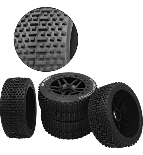 Buje Hexagonal De 0.669 In, Neumáticos De Goma De 4,40 Pulga