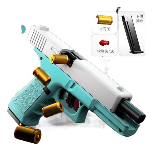 Pistola Glock Con Ráfaga Automática, 2 Cargadores Y 50 Balas