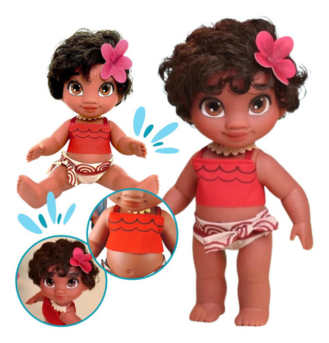Boneca De Silicone Moana Divertida Com Cheirinho Delicioso