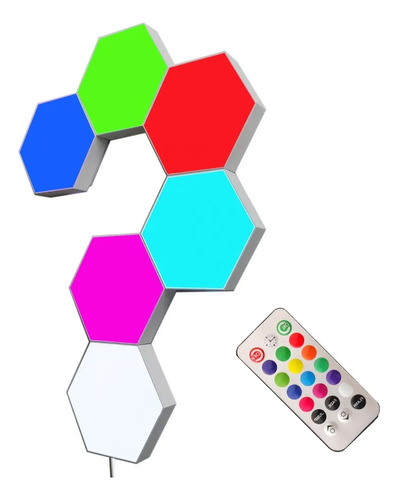Lampara De Pared Hexagonal Con Sensor Tactil/control Remoto
