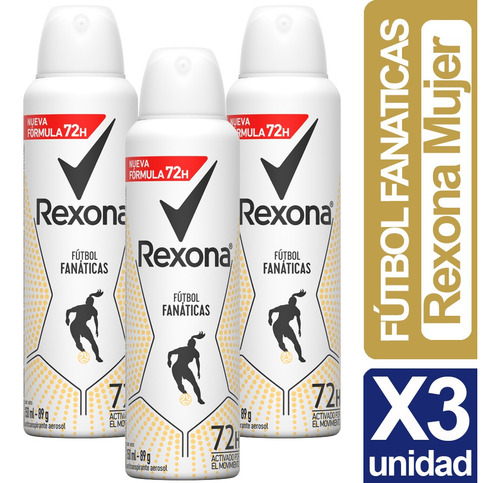 Desodorante Rexona Futbol Fanaticas Pack X3 Unidades