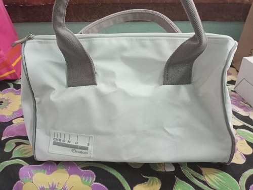 Bolsa De Mano Blanca Con Asas Gris 